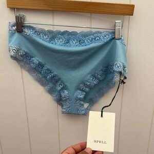 Spell Blue Lace Trim Panties Intimates